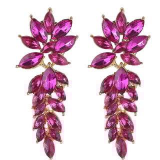 Multicrystals Dangler Earrings for Girls Alloy Material Made in India Earrings for Women's Fashion Jewellery for Party
