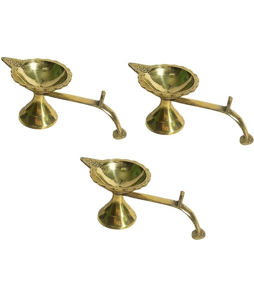 A & H ENTERPRISES - Aarti Diya Pital Diya Handle 3 Pieces ( Pack of 3 )