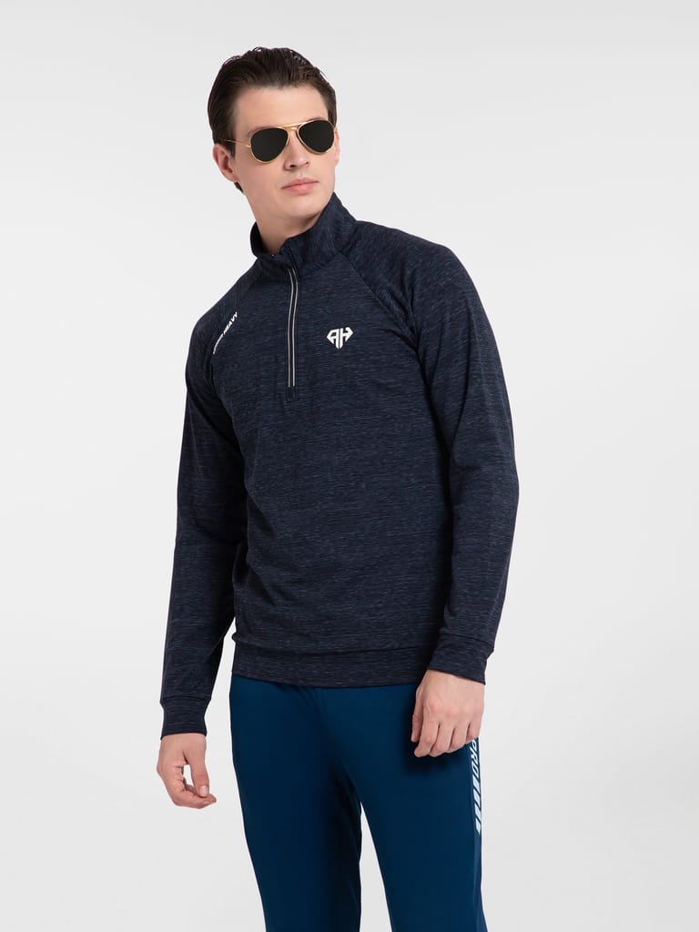 AH Quarterzip  Blue Grey Mélange