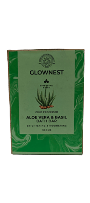 Glownest Bio Enzyme Based Aloe Vera & Basil Bath Bar (90g)