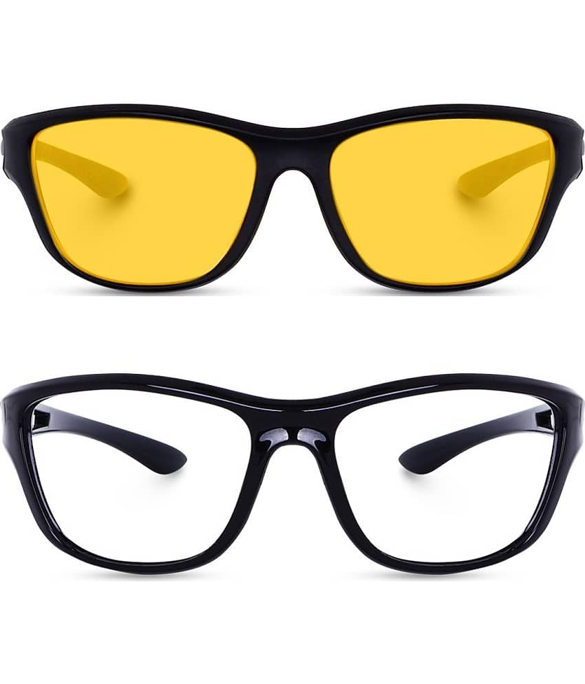 Kanny Devis - Night Vision Yellow Riding Goggles ( Pack of 2 )