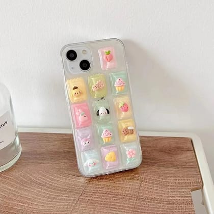3D Cute Fashion Cartoon Soft Transparent iPhone Case-iPhone 13 / iPhone 14