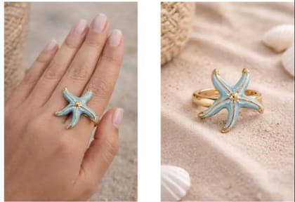 Anti Tarnish Starfish Ring