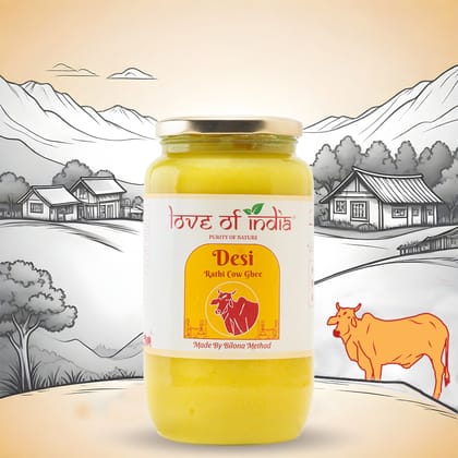 Love of India Desi Vedic Rathi Cow Ghee made by Bilona method Love of India Desi Vedic Rathi Cow Ghee made by Bilona method