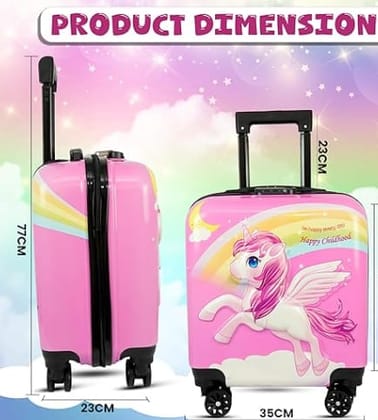 Kids' Unicorn Rolling Suitcase - Pink Travel Luggageassorted colour