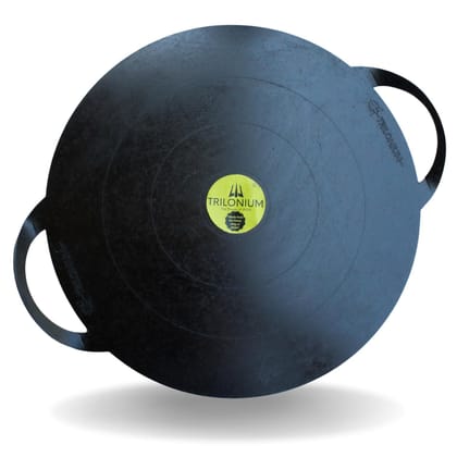 Trilonium Triple Seasoned Iron Boulder Flat Griddle Tawa, round 18 inches