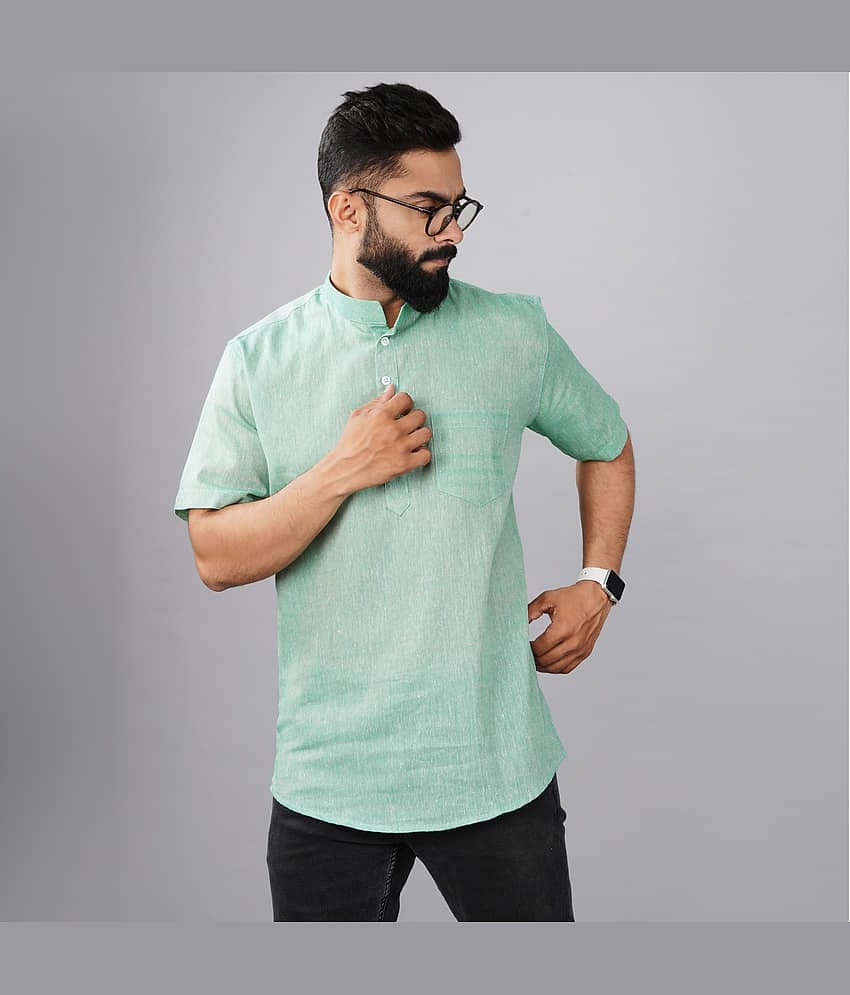QuaClo - Green Cotton Men's Regular Kurta ( Pack of 1 )