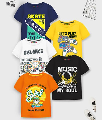 Trampoline Pack of 2 Boys Cotton Blend T-Shirt ( Multicolor )