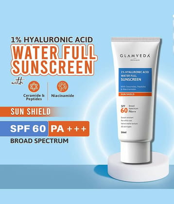 Glamveda Ultra-Light Spf 60 Pa+++ SunscreenBroad Spectrum Anti-Aging, No White Cast, 50g