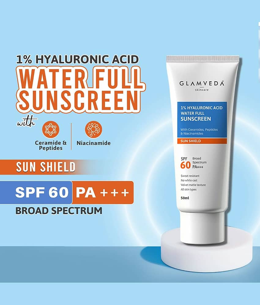 Glamveda Ultra-Light Spf 60 Pa+++ SunscreenBroad Spectrum Anti-Aging, No White Cast, 50g