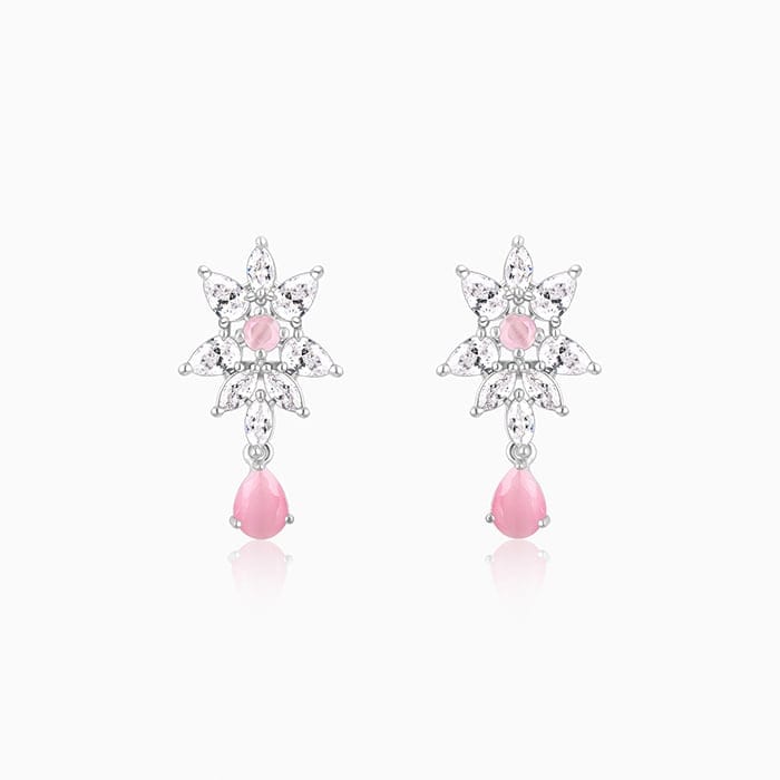 Silver Garland Of Flowers Earrings