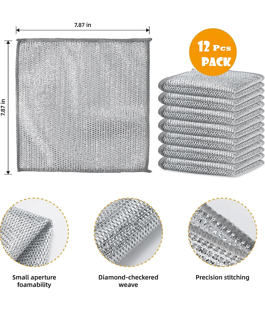 vill win Stainless Steel Kitchen Cleaning Cleaning Cloth ( Pack of 12 )