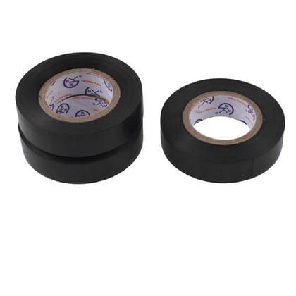 Black Adhesive Electrical Insulation Tape Roll, 3 Piece, 17 MM X 6 METER