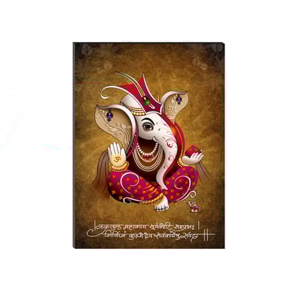 6MM MDF Lord Ganesha Satin Matt Texture UV Art Painting