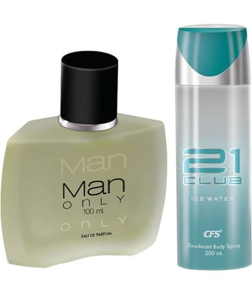 CFS Man Only Black EDP Long Lasting Perfume & Ice Water Deodorant Body Spray