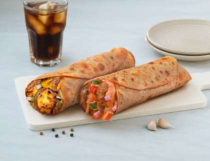 Atomic Veg Patty Roll + Grilled Aloo Roll