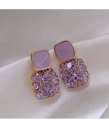 FASHION FRILL Purple Drop Earrings ( Pack of 2 )