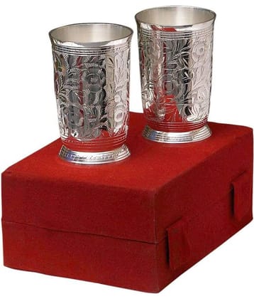 Urban hemlet Best Quality Silver Plated Serving Glass Set with Tray