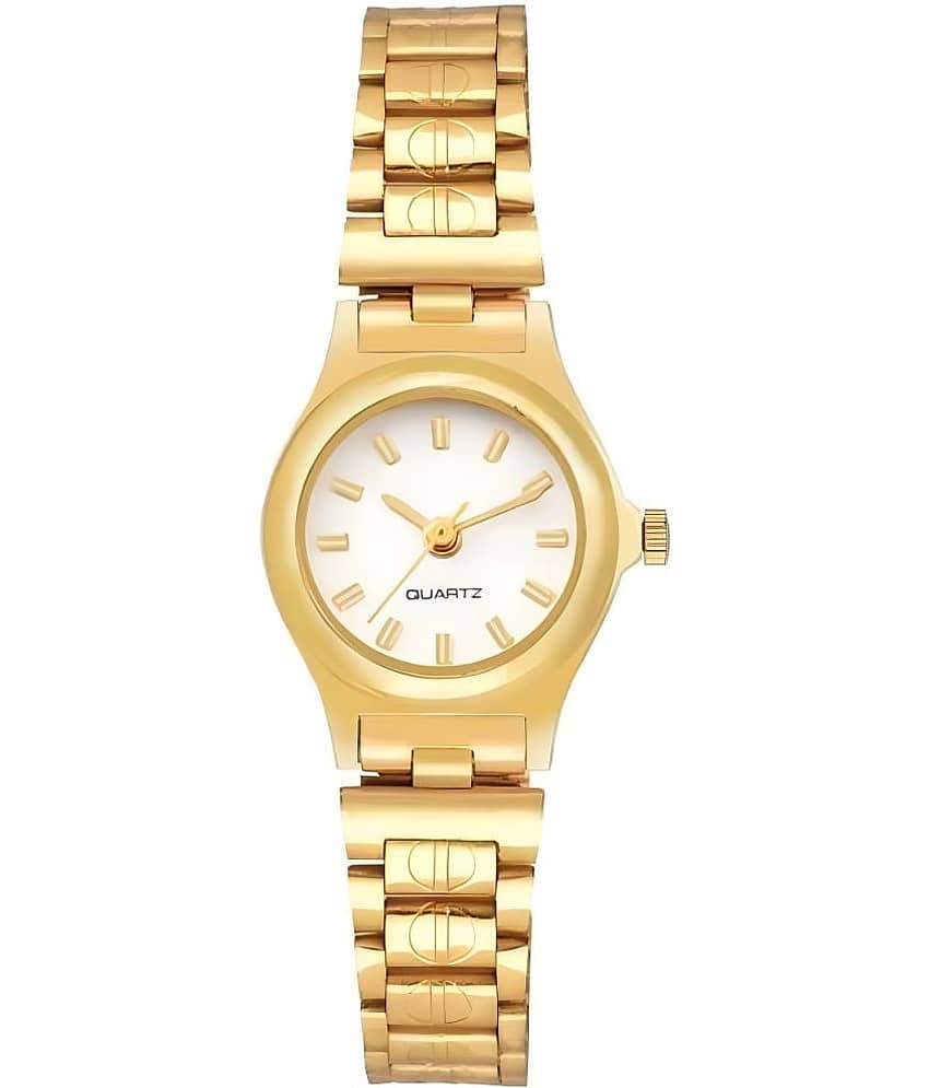 Viser Gold Metal Analog Womens Watch