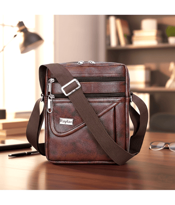 Raylan Brown Solid Messenger Bag