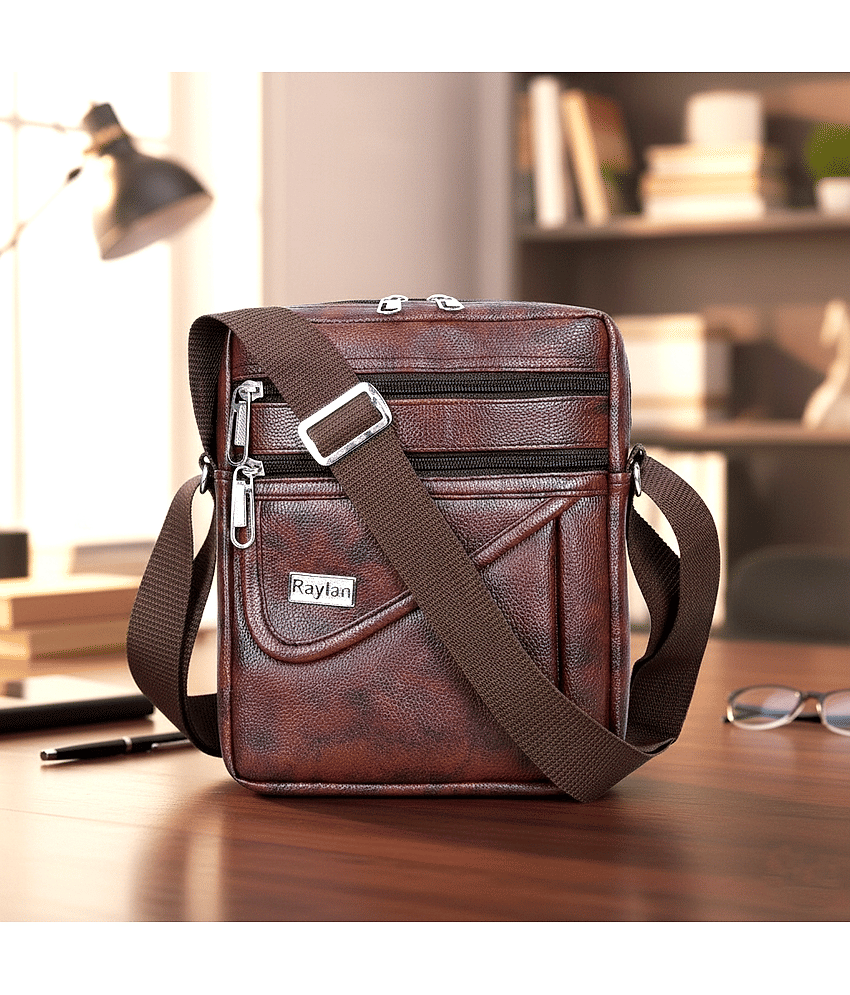 Raylan Brown Solid Messenger Bag