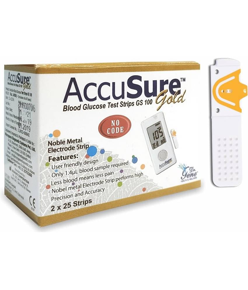 Accusure Gold GS-100 Blood Glucose Test Strips (2x25) 50 Test Strips