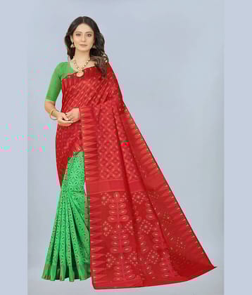 NENCY FASHION Jacquard Self Design Saree Without Blouse Piece ( Gold )