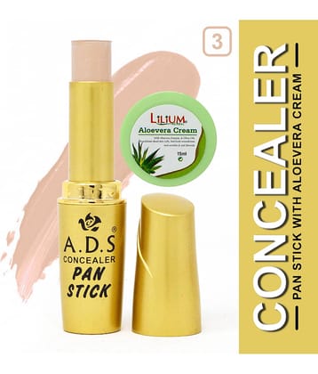ADS Waterproof PAN Stick A1688-3 Stick Concealer with Lilium Aloevera Cream Medium 20 mL