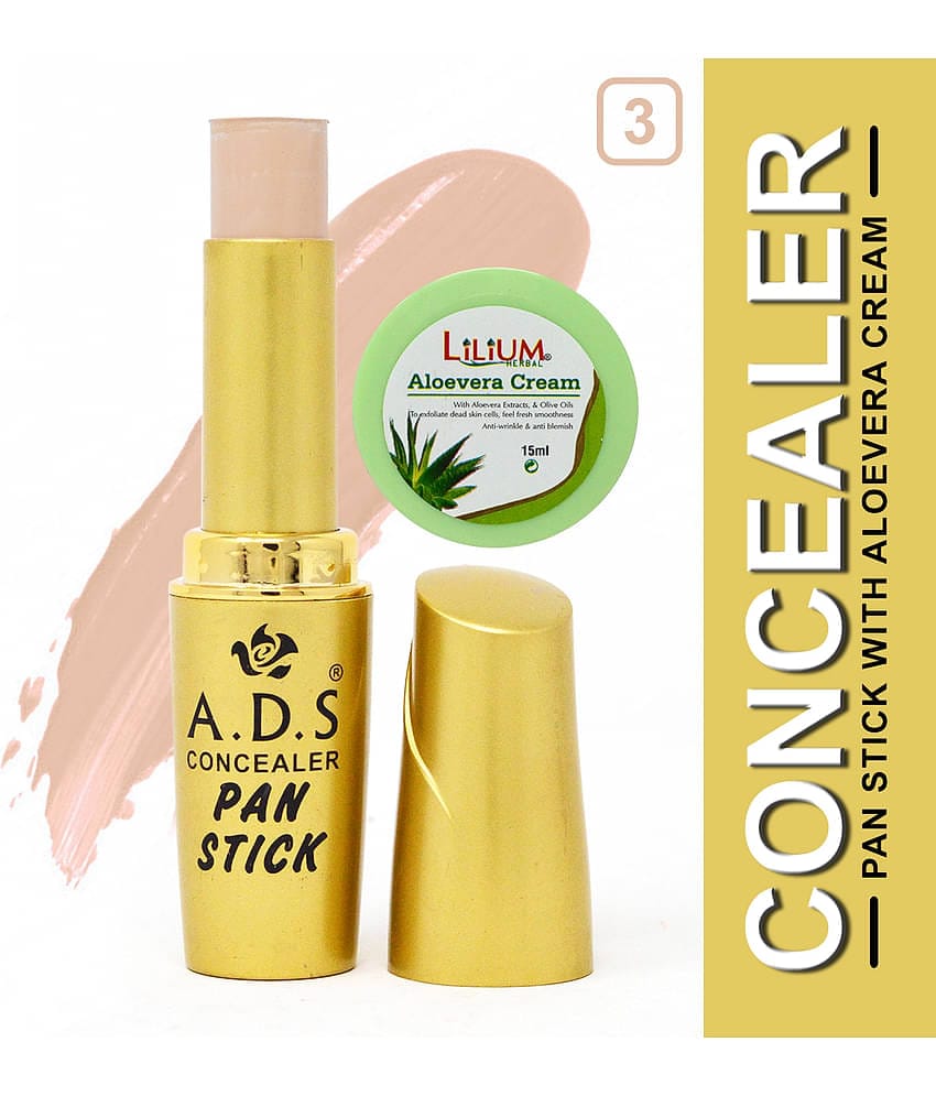 ADS Waterproof PAN Stick A1688-3 Stick Concealer with Lilium Aloevera Cream Medium 20 mL