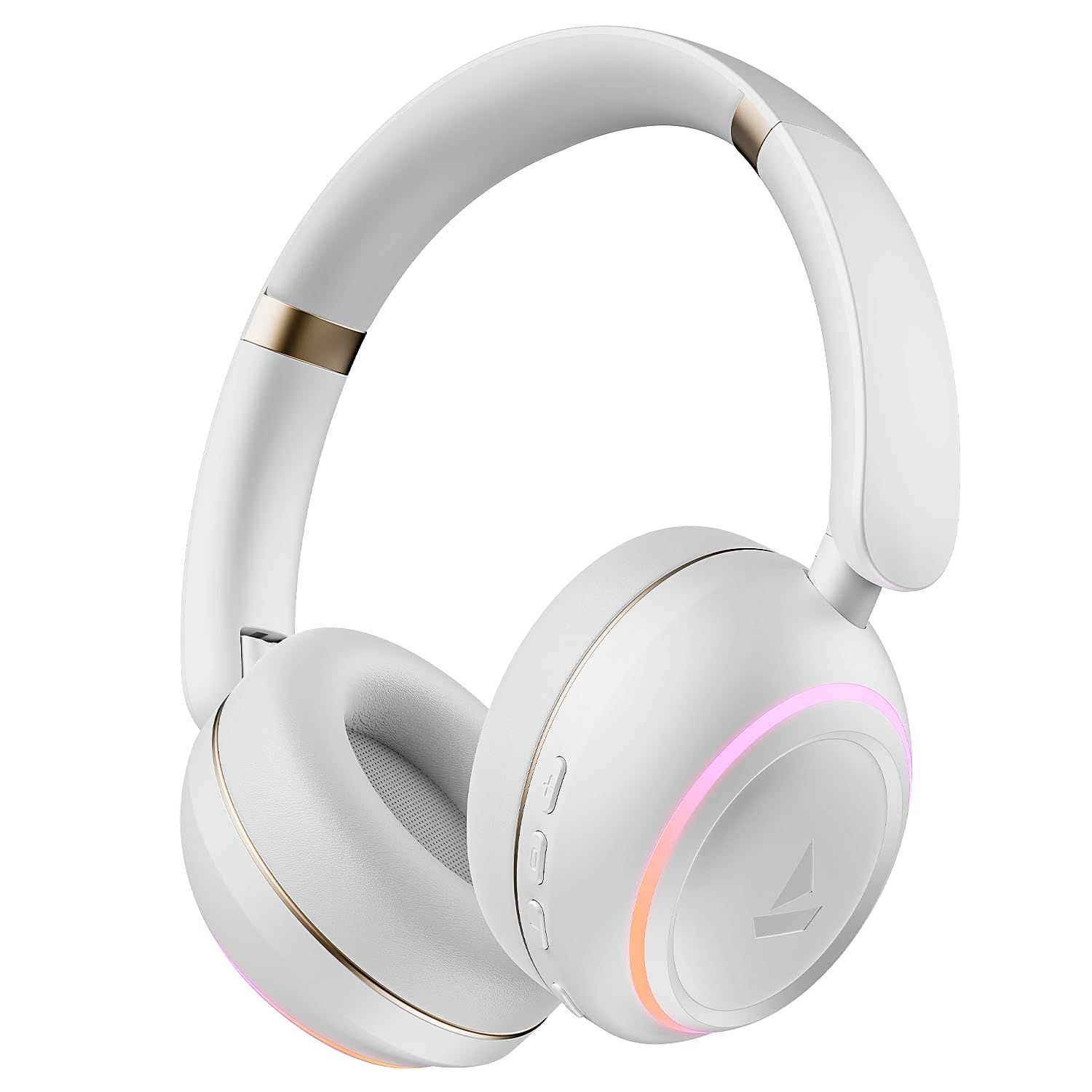 boAt Rockerz 480, RGB LEDs,6 Light Modes, 40mm Drivers,Beast Mode, 60H Battery, ENx Tech, Stream Ad Free Music via App Support, Bluetooth Headphones, Wireless Over Ear Headphone with Mic (White Sabre) boAt Rockerz 480, RGB LEDs,6 Light Modes, 40mm Driver