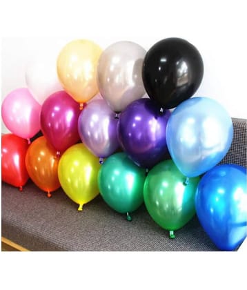Multicolor Metallic Birthday Party Balloons - Pack of 50