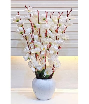 REAL PBR - White Cherry Blossom Artificial Flower ( Pack of 1 )