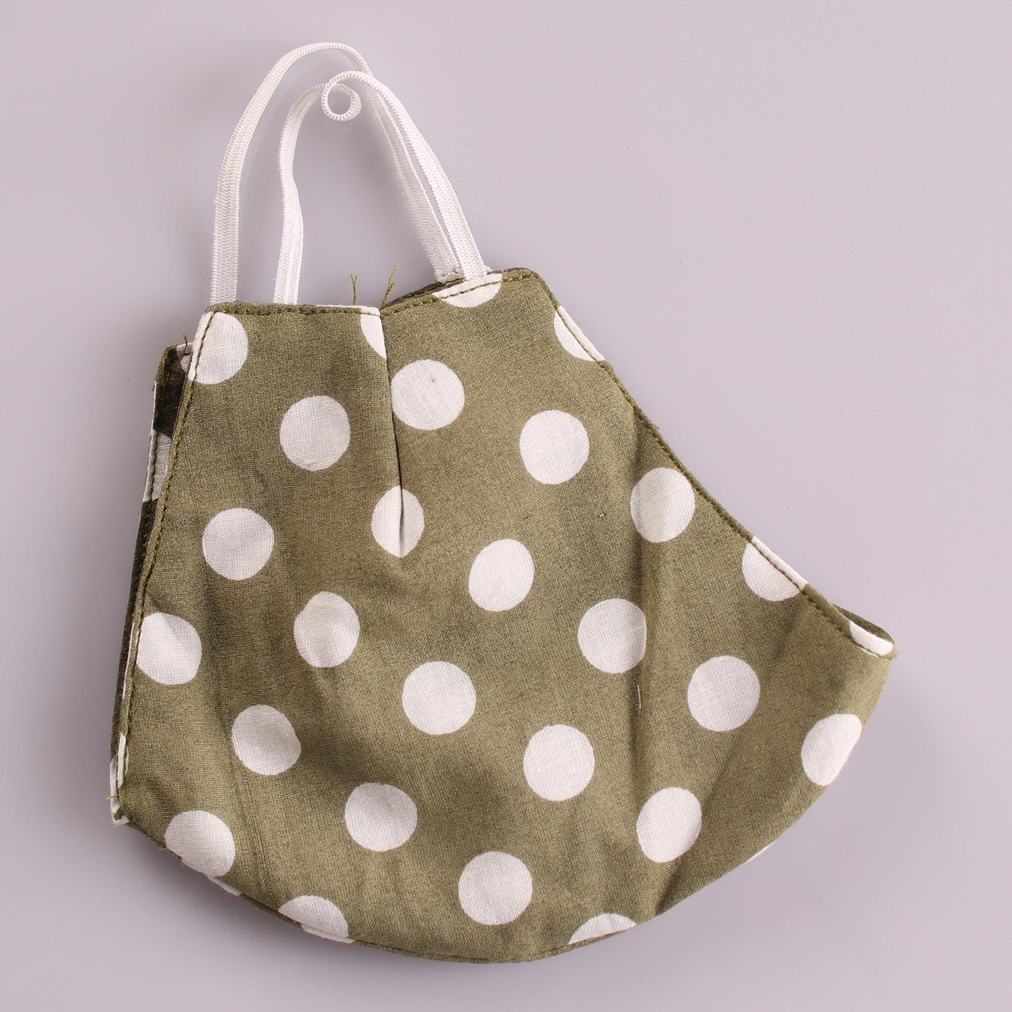The Polka Dot Mask in Mehndi Green and The Polka Dot Mask in Sea Green- Set of 2