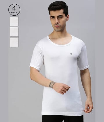 Pack of 4 Lux Cozi - White Cotton Blend Men's Vest