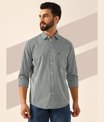 ENSPYR 100% Cotton Regular Fit Checks Full Sleeves Men's Casual Shirt - Green ( Pack of 1 )