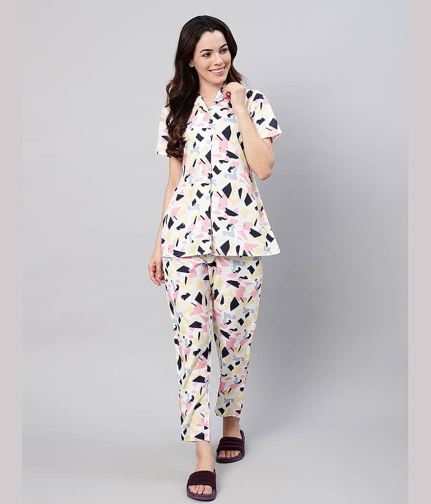 Flamboyant Women Printed Shirt With Trousers Co-Ord Set ( Multicolor )