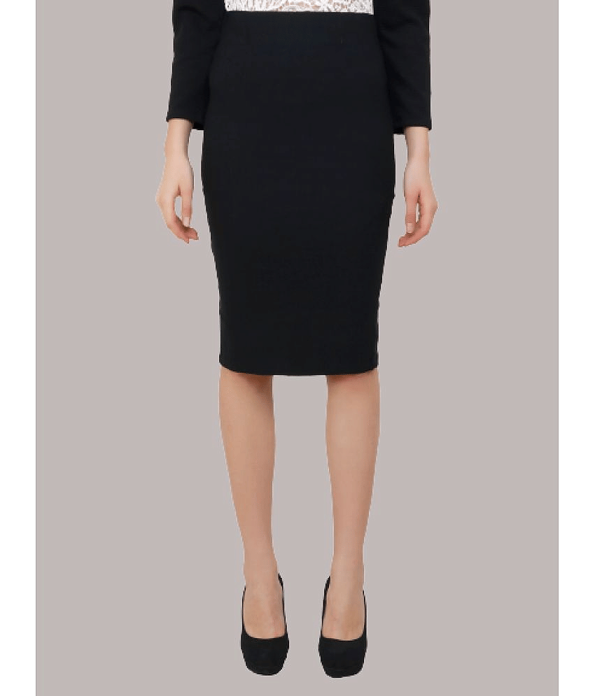 Aadrika - Black Cotton Women's Straight Skirt ( Pack of 1 )