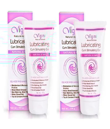 Vigini 100% Natural Actives Lubrication, Lubricating Gel Personal Lubricant Gel 200 g Pack of 2