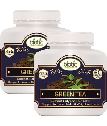 Biotic Green Tea Extract for Fat Burner 475 mg Veg Capsule 120 no.s Pack of 2