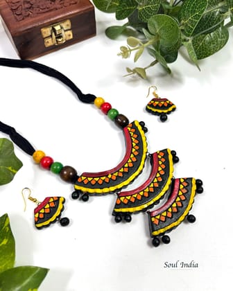 Handmade Cascade Style Terracotta Jewellery Set