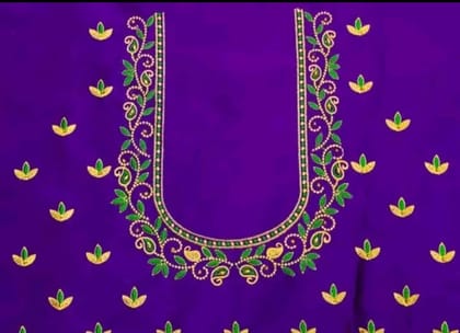 Blue Computer Work Blouse Fabric