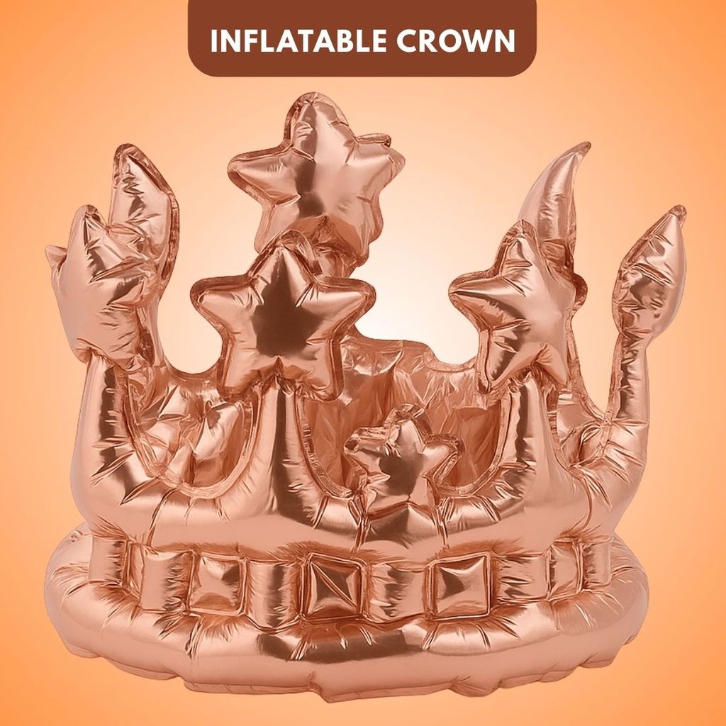 Inflatable Crown Shape Rose Gold Balloon - Party and Festive Needs | Buy online on ZillyBuy