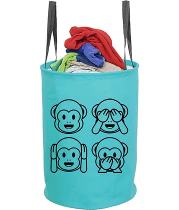 PrettyKrafts Folding Laundry Basket for Clothes with Handle, Toys Organiser, 45 Litre, (Pack of 1)