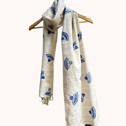 Hand Block Printed Eri Silk Muffler