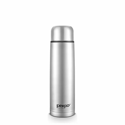 Pexpo 24 Hrs Hot & Cold 350 ML Stainless Steel Insulated ISI Certified Flask, Silver, Set of 1, Flamingo | Thermosteel | Leak-Proof | Eco-Friendly | Office | Home | kitchen | Travelling | Hiking Flask