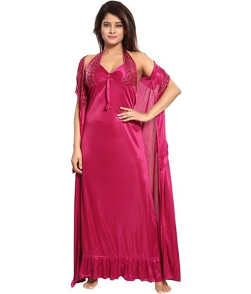 Reposey Satin Nighty & Night Gowns - Purple Single