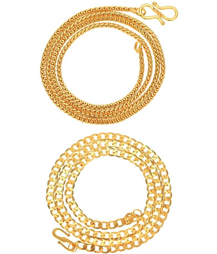 AanyaCentric Combo of 2 Gold Plated 22inches Long Fashion Chain