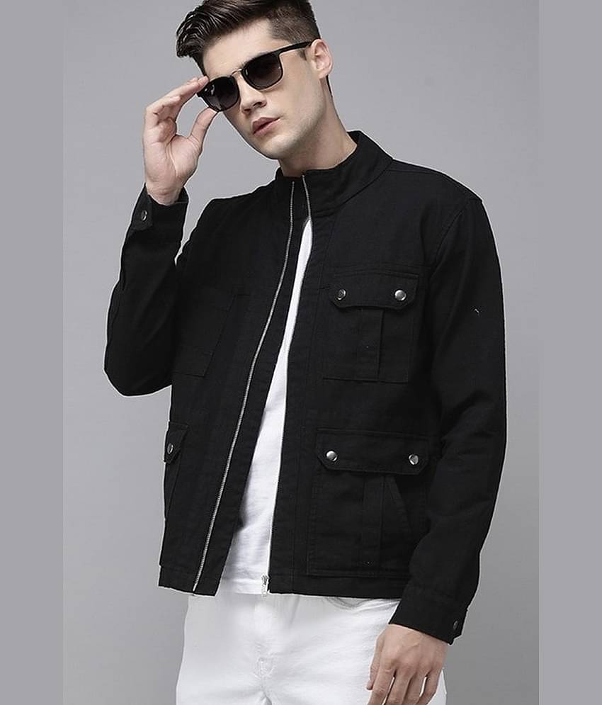 VOXATI Denim Men's Denim Jacket - Black ( Pack of 1 )