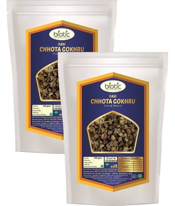 Biotic Chhota Gokhru Raw - Small Caltrops Seed - Gokhru small 200 gm Pack of 2
