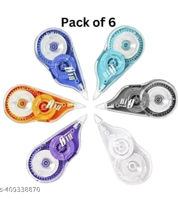 Posshe Multicolor Single Sided Correction Tape ( Pack of 6 )